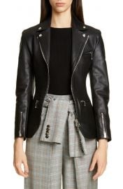 Alexander Wang Ball Chain Peplum Leather Moto Jacket   Nordstrom at Nordstrom